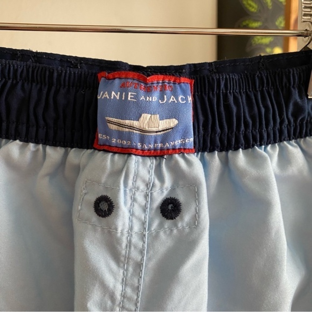 Janie and Jack Blue Sailboat Swim Trunks Shorts - Picture 7 of 8